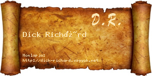Dick Richárd névjegykártya