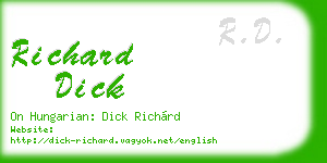 richard dick business card